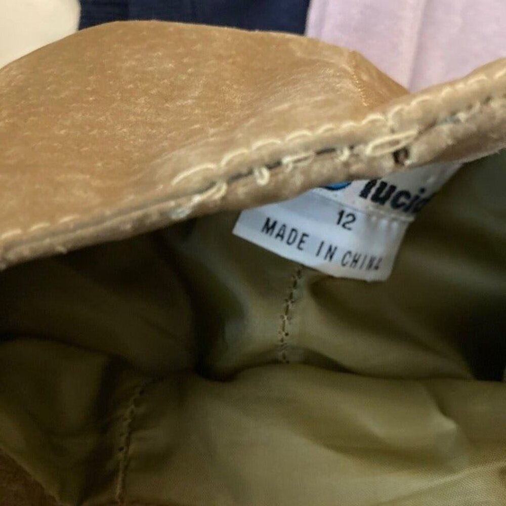 Womens Vintage B Lucid Tan Pig Split Leather Lace Western Cowgirl Pants 12 - Picture 10 of 10